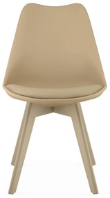 Beżowe krzesło BALI MARK z beżowymi nogami