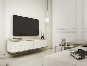 Szafka RTV KARL 3D 135cm wisząca/stojąca biały mat  PIASKI Meble
