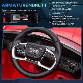 HOMCOM Auto elektryczne dla dzieci z pilotem zdalnego sterowania i efektami dźwiękowymi Czerwony samochodzik do 5 kmh 108x60x47cm | Aosom PL