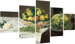Obraz - Edouard Manet, Still Life with Melon and Peaches, reprodukcje (125x70 cm)