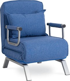 Fotel Rozkładany BART Wypoczynkowy Niebieski do Spania Leżanka Nowoczesny