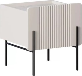 Szafka nocna z szufladą Malmi 45 cm - kaszmir / crema bianca / czarne nóżki