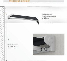 Outsunny Markiza Elektryczna Aluminiowa 250 x 200 cm – Pilot Zdalnego Sterowania, Półkaseton, Szary | Aosom PL