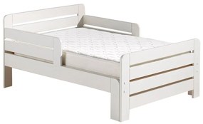 Białe łóżko dziecięce z litego drewna sosnowego z regulacją długości ze stelażem Jumper – Vipack