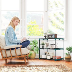 Outsunny 3-poziomowy stojak na rośliny, 72 cm wysokości, stojak na kwiaty do wnętrz i na zewnątrz, regał na rośliny ze stali, Ciemnozielony | Aosom PL