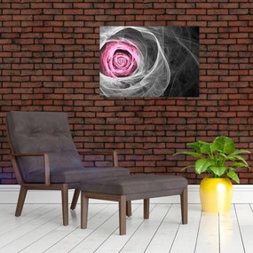 Obraz na szkle - Róż abstrakcyjny, fuksja (70x50 cm)