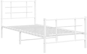 Białe metalowe łóżko loftowe 90x200 cm C6-E43