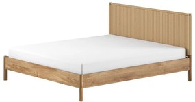 Łóżko dwuosobowe z litego drewna dębowego bez stelaża 180x200 cm w naturalnym kolorze Olive Rope – Vipack