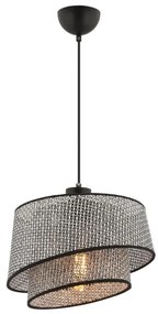 Lampa wisząca na lince BARETTE 1xE27/60W/230V szara/czarna