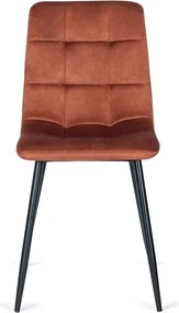 Zestaw Stół Okrągły LAUREN 80 cm Orzech/Czarny i 4 Krzesła PERU Rude