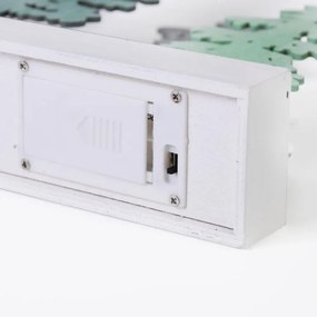 Drewniana dekoracja świąteczna LED z motywem jeleni, 30 cm