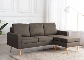 3-osobowa sofa z podnóżkiem taupe - Muria 4Q