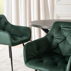 Krzesło Tapicerowane do Salonu MODESTO Zielone Welurowe Nowoczesne Loft