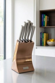 Komplet 5 noży ze stali nierdzewnej różowe złoto W2-E65