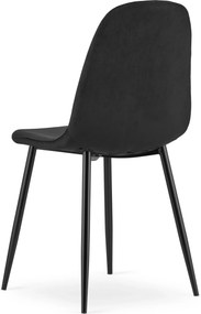 Czarne metalowe krzesło welurowe D4-Z99