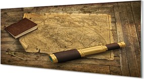 Szklany Panel Stara Mapa w Formie Zeszytu