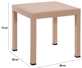 Beżowy zestaw mebli ogrodowych z imitacji rattanu dla 4 osób Rattan – Floriane Garden