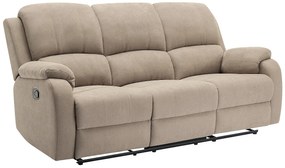 Kanapa 3-osobowa z funkcją relax z mikrofibry taupe - BRODY