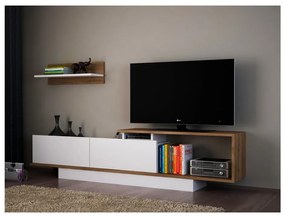 Biały zestaw pod TV 180x55 cm Asos – Woody Fashion