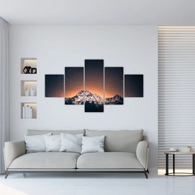 Obraz gwiaździstego nieba z górami (125x70 cm)