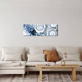 Obraz - Abstrakcja geometryczna (z zegarem) (90x30 cm)