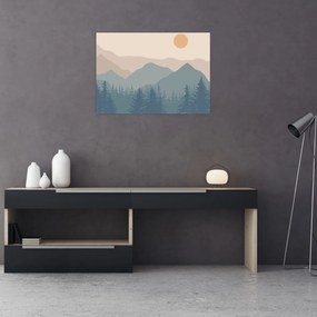 Obraz na szkle - Góry Turkusowe N⁰1 (70x50 cm)