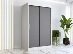 Szafa przesuwna MODUO COMFORT 120 biała mat/antracyt gładka MKPOL