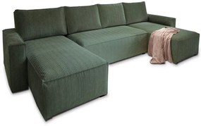 Narożnik w kształcie U SMART COSARO 295x140 cm, ciemnozielony