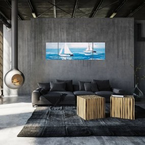 Obraz - Obraz jachtów na morzu (170x50 cm)