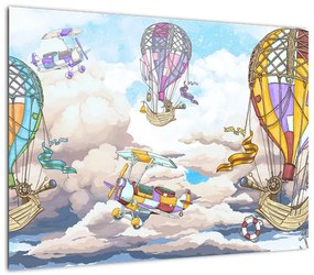 Obraz na szkle - Wyprawa w chmurach (70x50 cm)