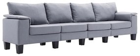 4-osobowa sofa jasnoszara z podłokietnikami - Ekilore 4Q