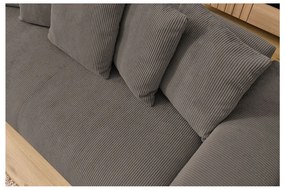 Szarobrązowa sztruksowa sofa 280 cm Voltaire – Bobochic Paris