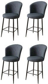 Zestaw krzeseł barowych Fora Anthracite and Black, 4 szt., 4 szt.