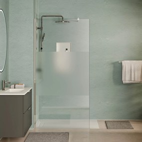 Walk-In Dusche EIRA - Milchglas-Streifen 8 mm und 10 mm