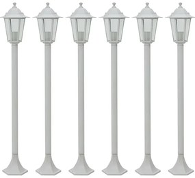 Zestaw 6 białych niskich lamp do ogrodu - A467-Nefa