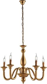 Żyrandol Lucca Antique Gold Wood 5 świateł 116 Ø62 BL271-5-OR