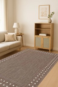 Brązowy dywan dwustronny do salonu G4-T14