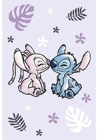 Fioletowy polarowy koc dziecięcy 100x150 cm Lilo a Stitch "Purple" – Jerry Fabrics