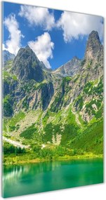 Foto obraz szklany pionowy Jezioro w górach