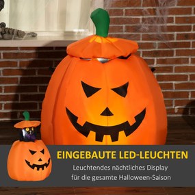 Outsunny Duch Dyni z Ruchomym Kotem Dekoracja Halloweenowa Nadmuchiwana z Oświetleniem LED 76 x 64 x 115cm