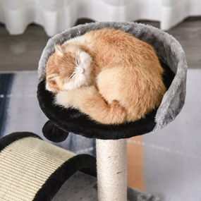 Drapak z piłeczkami do zabawy drapak do ostrzenia pazurów słupek z liny sizalowej kolor beżowy | Aosom.pl