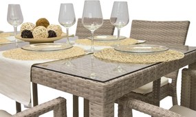 Zestaw ogrodowy z rattanu NAPOLI II. 1 + 4 (szaro-beżowy)