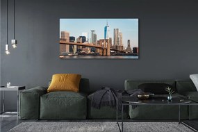 Duży obraz na płótnie Widok na Rzekę i Most