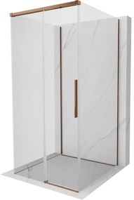Mexen Rox-3S kabina prysznicowa 3-ścienna rozsuwana 95 x 95 cm, transparent, różowe złoto - 8C2-095-095-60-00-3S