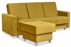 Wersalka Narożnik Alicja z pufą sofa kanapa rozkładana Family Meble żółta