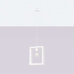 Lampy wiszące skandynawski Zodiara, stal/drewno - 1 źródło światła 4000K - L.24 x H.133 cm - biały