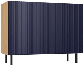 Granatowa lamelowa komoda na nóżkach K8-F82