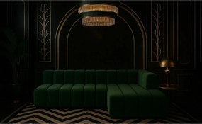 Narożnik w kształcie L GRAND 295 cm, tkanina Salvador, Zielony, Prawy