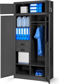 Wielokomorowa szafa socjalna Borys 90x50x185 cm antracyt