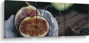 Obraz fig i awokado (z zegarem) (90x30 cm)